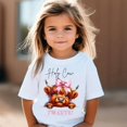 thumbnail image 1 of Holy Cow I'M Cute, Kids Shirt, Farm Girl T-Shirt, Country Girl, Highland Heifer With Bow, Gift For Farm Girl, Loves Cows, Fair Shirt TODDLER SHORT SLEEVE TEE BELLA CANVAS 3001T, 1 of 3