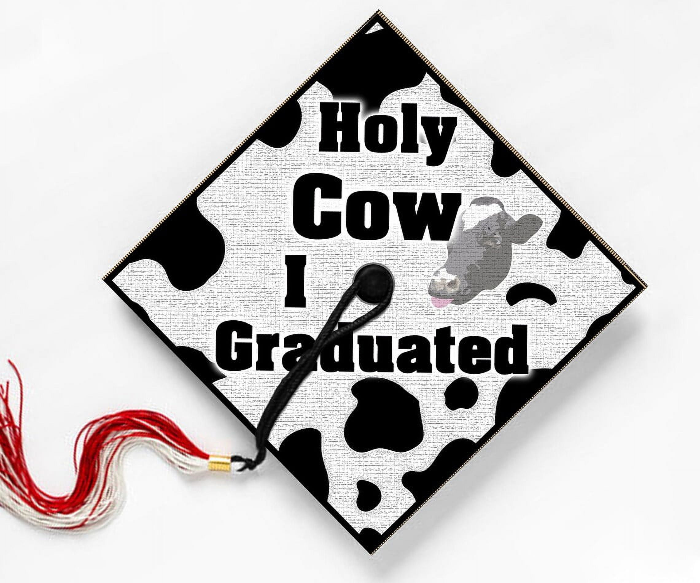 Holy Cow, I Graduated, Graduation Cap Topper Decoration, Graduation Gift
