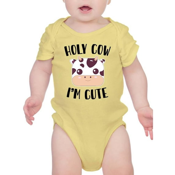 Holy Cow I'm Cute Bodysuit Infant -Smartprints Designs, 12 Months