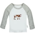 thumbnail image 1 of Holy Cow I'm Cute Funny T shirt For Baby, Newborn Babies Animal Cow T-shirts, Infant Tops, 0-24M Kids Graphic Tees Clothing (Long Gray Raglan T-shirt, 6-12 Months), 1 of 4