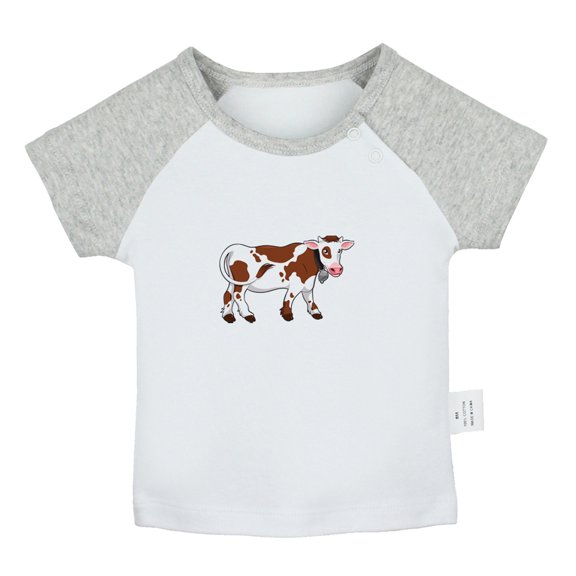 Holy Cow I'm Cute Funny T shirt For Baby, Newborn Babies Animal Cow T-shirts, Infant Tops, 0-24M Kids Graphic Tees Clothing (Short Gray Raglan T-shirt, 6-12 Months)