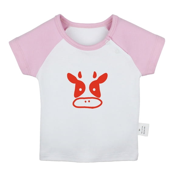 Holy Cow I'm Cute Funny T shirt For Baby, Newborn Babies Animal Cow T-shirts, Infant Tops, 0-24M Kids Graphic Tees Clothing (Short Pink Raglan T-shirt, 12-18 Months)