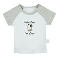 thumbnail image 1 of Holy Cow I'm Cute Funny T shirt For Baby, Newborn Babies T-shirts, Infant Tops, 0-24M Kids Graphic Tees Clothing (Short Gray Raglan T-shirt, 0-6 Months), 1 of 4
