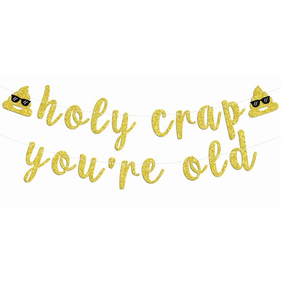 Holy Cr*p Youre Old Banner, Funny Adult Birthday Party Decorations, Old Lives Matter/Age to Perfection, Funny 21st/30th/40th/50th/60th/80th/90th Birthday Party Decorations Bunting Sign Backdrop