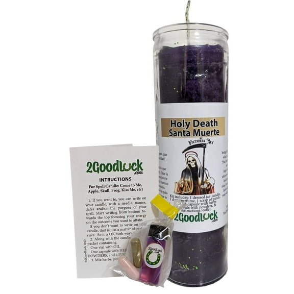 Holy Death Dressed Candle Kit - Santa Muerte