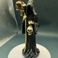 thumbnail image 1 of Holy Death Statue Standing Decorative Muerte Figurine Grim Reaper Holding Skull Statue Altar Halloween, 1 of 6