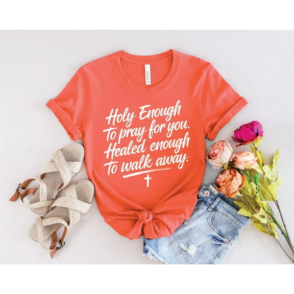 Holy Enough To Pray Coral Unisex Graphic Tee