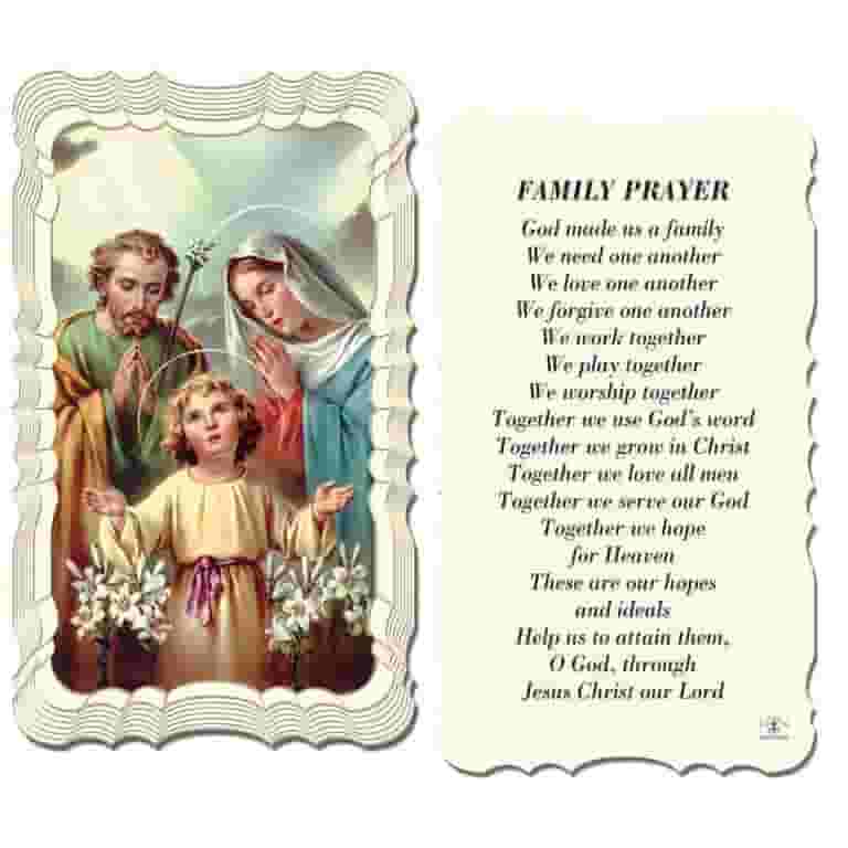 Holy Family Holy Cards Set Of 10 - Christmas Prayer Cards For Sunday School, Catholic Church Activities