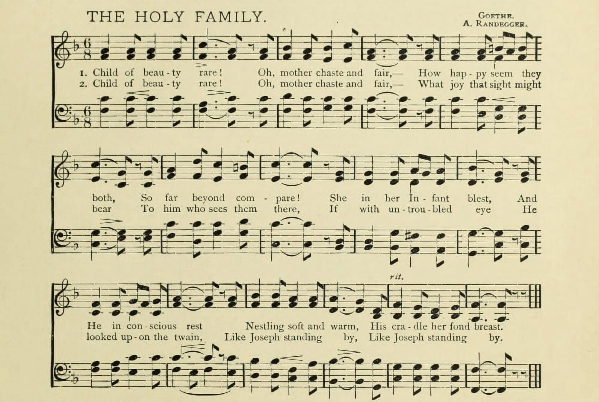 Holy Family Christmas in Song 1891 Canvas Art - (18 x 24)