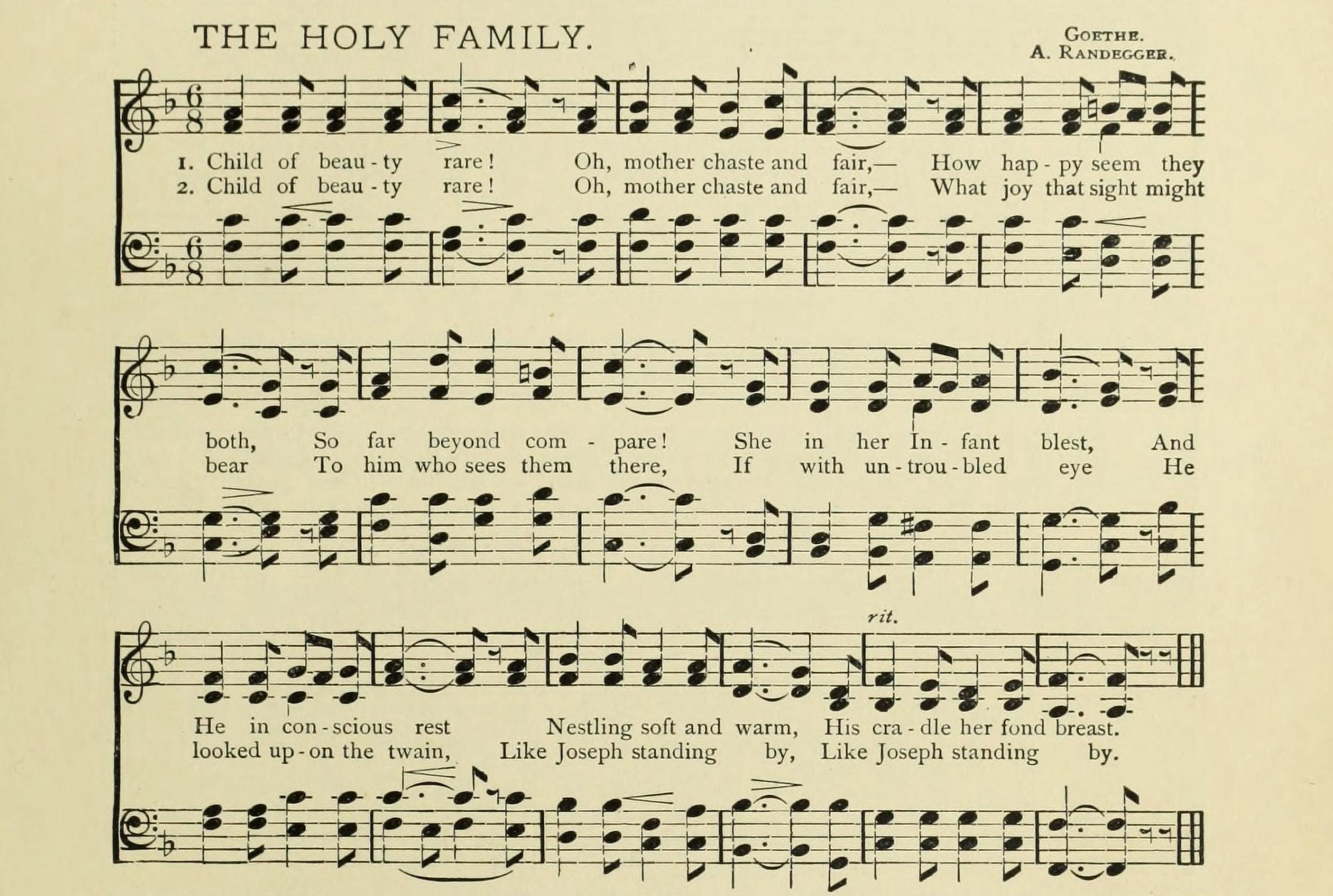 Holy Family Christmas in Song 1891 Canvas Art - (24 x 36)