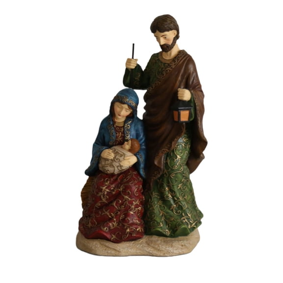 Holy Family Figurine Christmas Nativity Scene Set Resin Holy Family Statue with Jesus, Mary & Joseph,Gift for Tabletop Religious Decor
