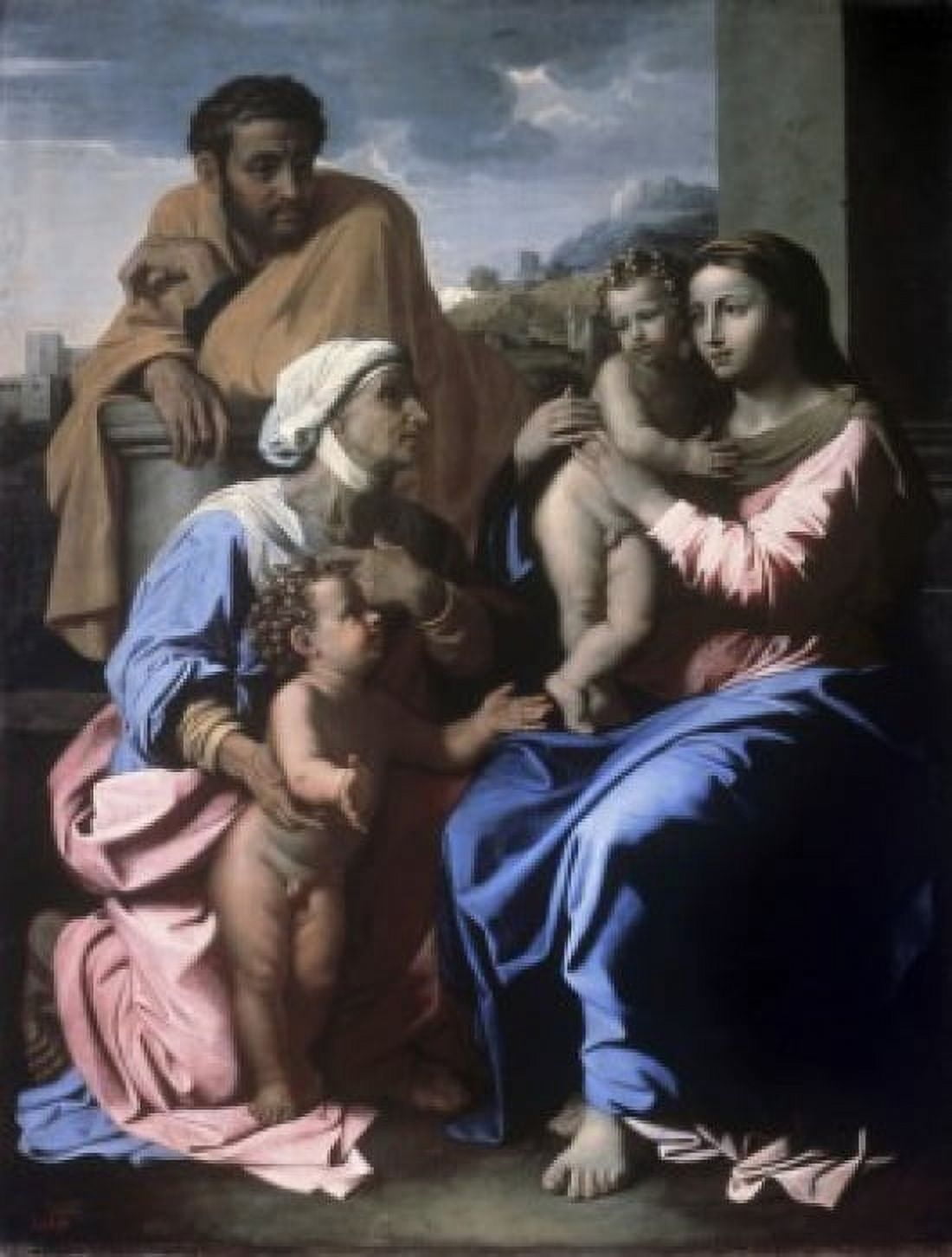 The Holy Family with John the Baptist & St Elizabeth 1644-1655 Nicolas Poussin (1594-1665 French) Oil on canvs State Hermitage Museum St Petersburg Russia Canvas Art - Nicolas Poussin (18 x 24)