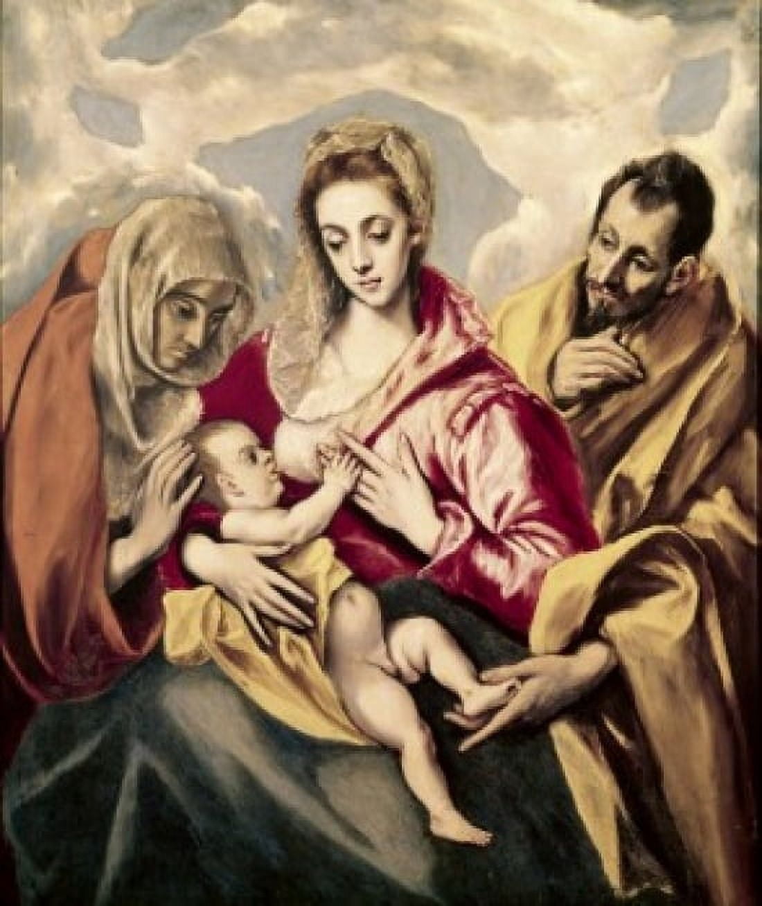Holy Family- Madonna Feeding Christ El Greco (1541-1614Greek) Canvas Art - El Greco (24 x 36)