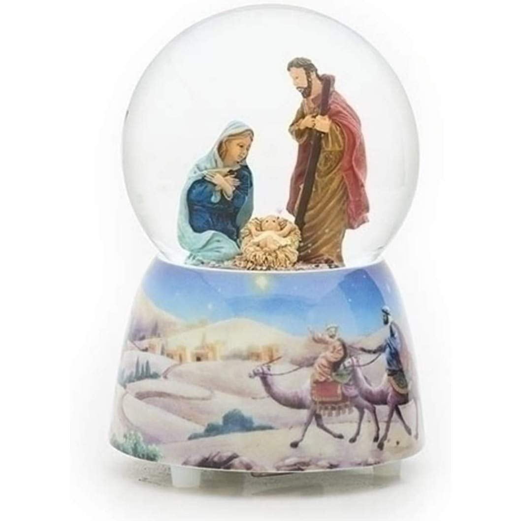 Holy Family Nativity Musical Silent Night Christmas Snow Globe