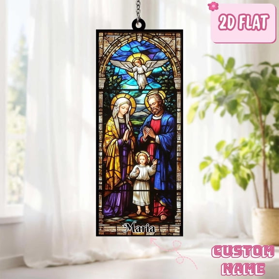 Holy Family Nativity Scene 2D Flat Acrylic Suncatcher - Acrylic Window Art, Vibrant Display, Christian Faith Home Decor, Religious Gift for Mom, Window Hanging Ornament