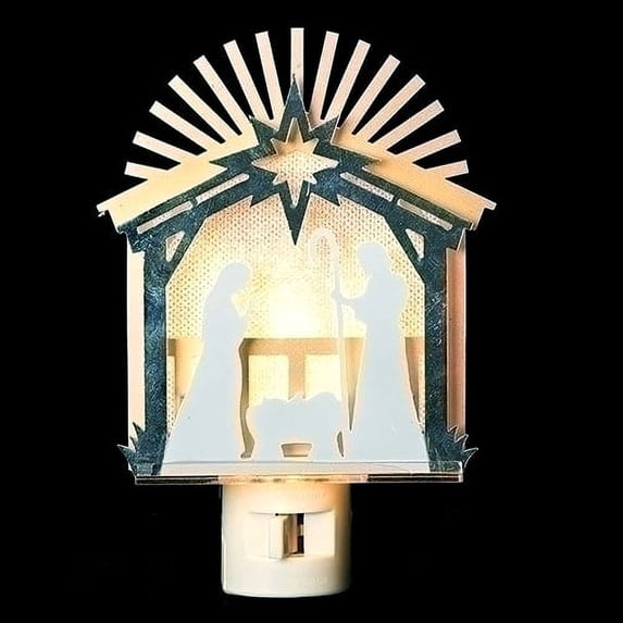Christmas Nativity Lasercut Night Light Plastic Swivel Plug 160163