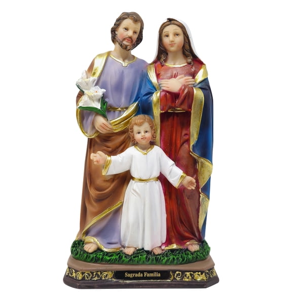 Holy Family Resin Statue | Multiple Sizes |  Jesus, Joseph, Mary | 'Sagrada Familia' | Elegant Meaningful Religious Item (Sx8"inches)