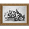 thumbnail image 1 of Holy Family, St. Josephus gives the child some fruit that points to an angel 24x20 Gold Ornate Wood Framed Canvas Art by Piranesi, Giovanni Battista, 1 of 2