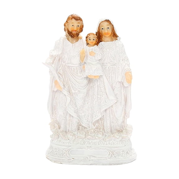 Holy Family Standing Resin Statue, Classic Nativity Scene Vivid Design, Religious Figurine for Desktop Display, Holiday Layout and Religious Festival Gift Giving