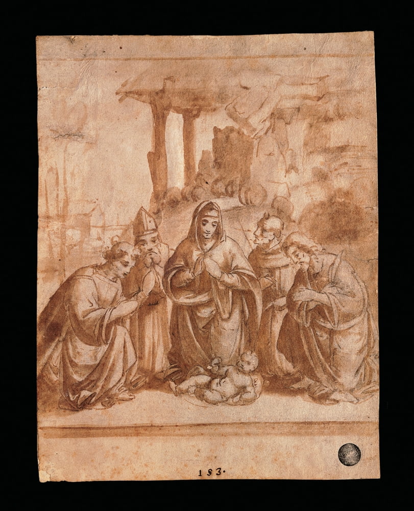 Holy Family With Young St John And An Angel Canvas Art - (18 x 24)