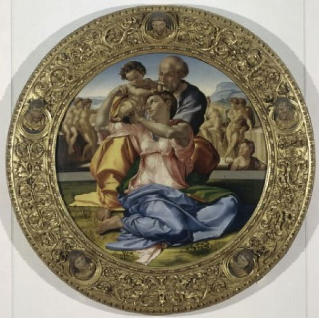Holy Family With Young St John (Doni Tondo) ca1505-1507 Michelangelo Buonarroti (1475-1564Italian) Tempera on wood Galleria degli Uffizi Florence Canvas Art - Michelangelo Buonarroti (18 x 24)