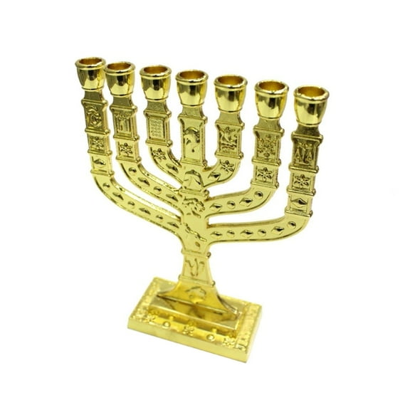 Holy Grail Menorah Jewish 7 Branch Candle Holder Jerusalem Temple Candlestick Religious Candelabra for Church Decoration