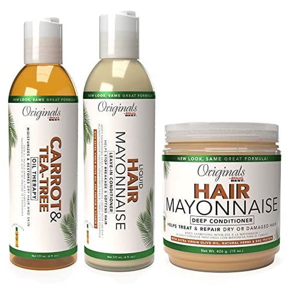 Holy Grail Treatments Bundle Includes: Hair Mayonnaise, Carrot Tea Tree Oil Therapy, Olive & Shea Leave In Conditioner, Everything Needed To Bring Hair Back To Life
