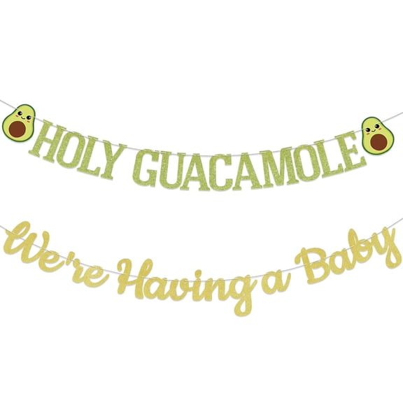 Holy Guacamole We're Having a Baby Banner, Avocado Baby Shower Gender Reveal Party Decorations, Taco Bout a Baby Banner, Holy Guacamole Baby Shower Party Decorations Gold Green