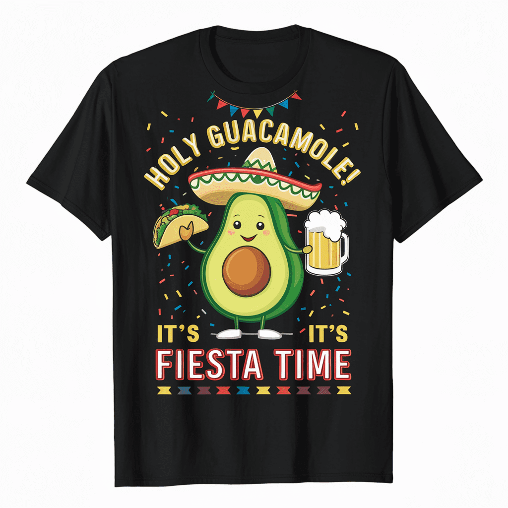 Holy Guacamole It's Fiesta Time T Shirt For Men Women