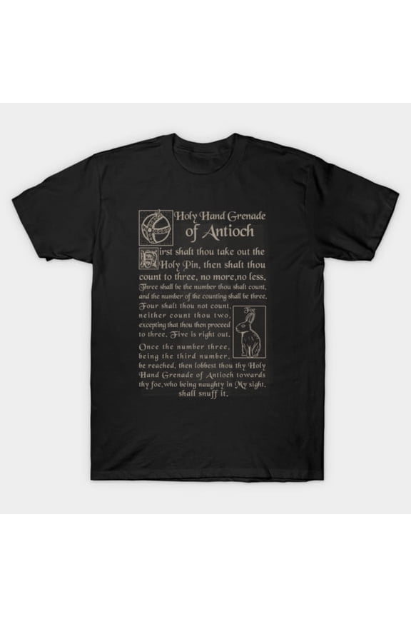 Holy Hand Grenade Script Funny Monty Python Movie - Breathable Material, H42754 Unisex T-Shirt, Up to 5XL Available