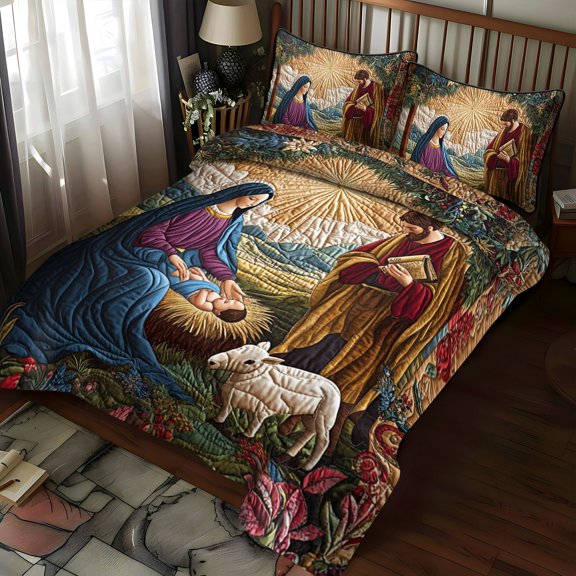 Holy Infant Quilted Bedding Set