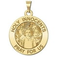 thumbnail image 1 of Holy Innocents Round Religious Medal - 3/4 Inch Size of a Nickel -Solid 14K Yellow Gold, 1 of 1