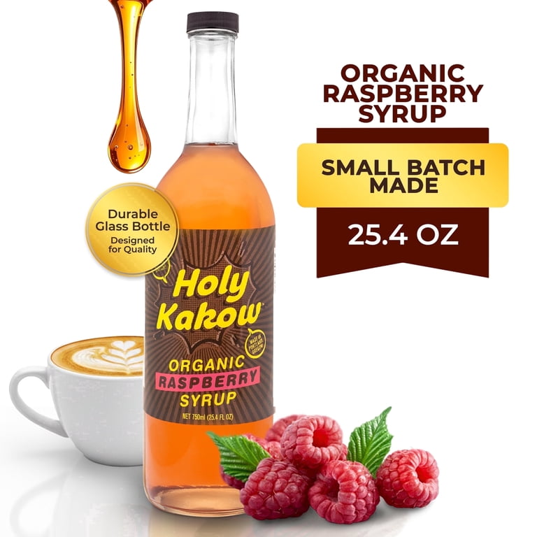 Kako♡ Holy Kakow Organic Raspberry Syrup for Coffee, Lattes & Cocktails