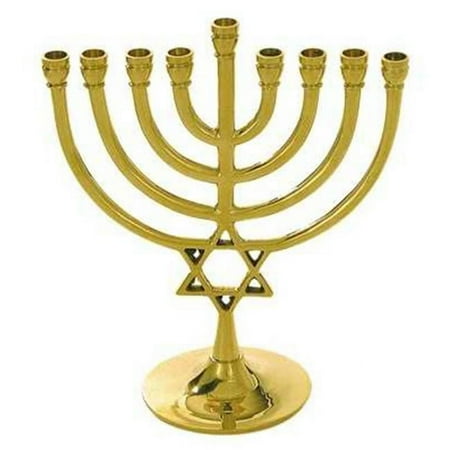 Holy Land Gifts 004358 7.5 In. Menorah - Celebration Brass, 9 Branched