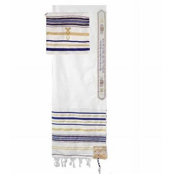 Holy Land Gifts 121272 Prayer Shawl - Blue Acrylic With Bag, 72 x 24 in.