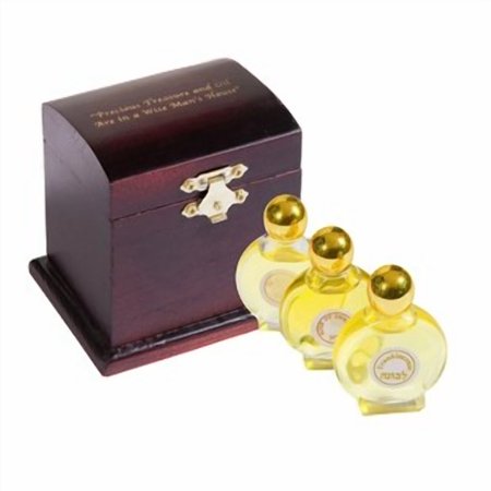 Holy Land Gifts 14044 Anoint Oil Wood Treasure Box With 3 Oils