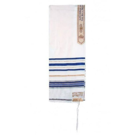 Holy Land Gifts 140683 72 x 50 in. Prayer Shawl-12 Tribes Acrylic Yehuda, Blue