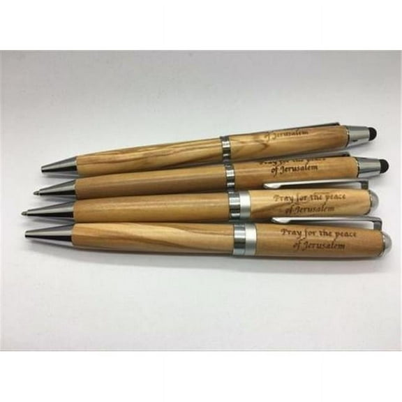 Holy Land Gifts 175556 Pen - Olive Wood Inscribed with Pray for The Peace of Jerusalem