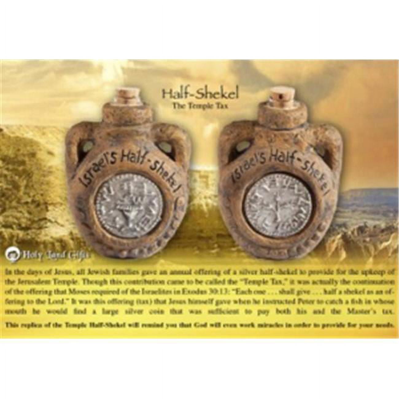 Holy Land Gifts 196427 Anointing Oil Flask With Half Shekel Design
