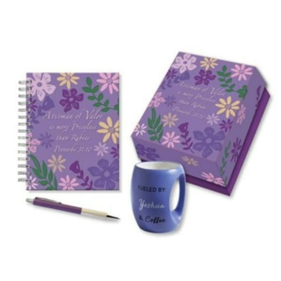 Holy Land Gifts 231531 Woman of Valor Box Pen Journal & Mug Set