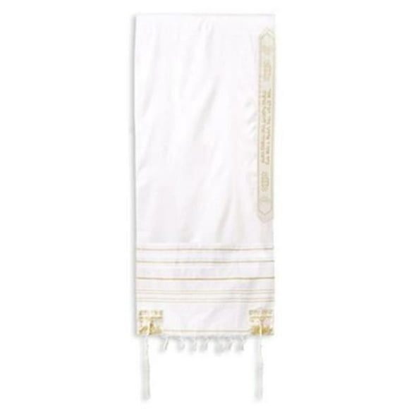 Holy Land Gifts 35115X 72 x 24 in. No.2260 Prayer Wool Shawl, White