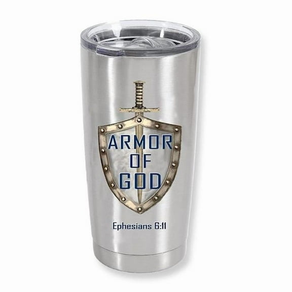 Holy Land Gifts 381641 20 oz. Travel Mug-Armor of God Ephesians 6 - 11 No.71192, Stainless Steel
