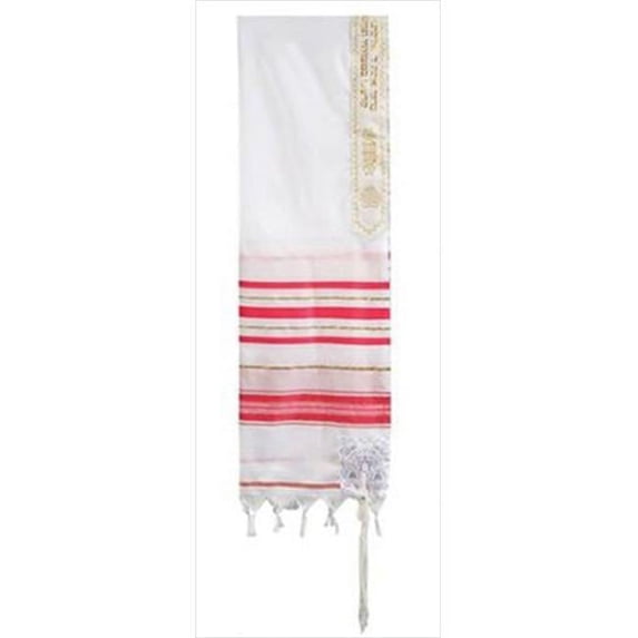 Holy Land Gifts 43790 Tallit 12 Tribes Prayer Shawl Acrylic Pink 50 In.
