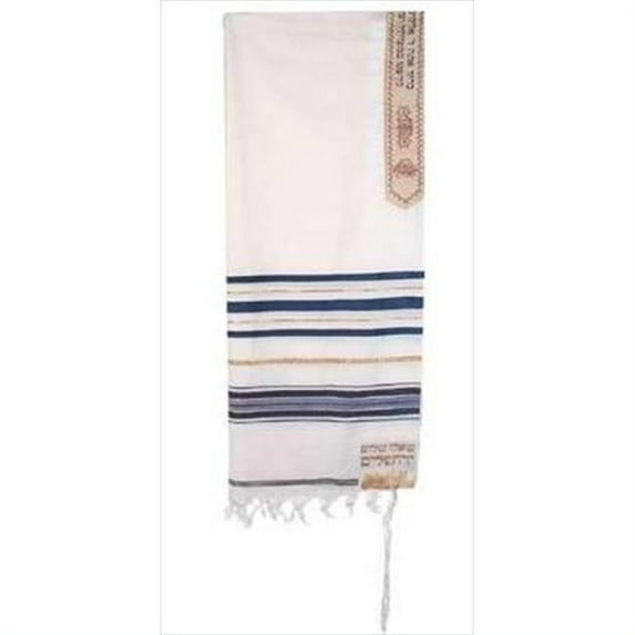 Holy Land Gifts 4776 Tallit 12 Tribes Prayer Shawl Acrylic Blue 24 In.