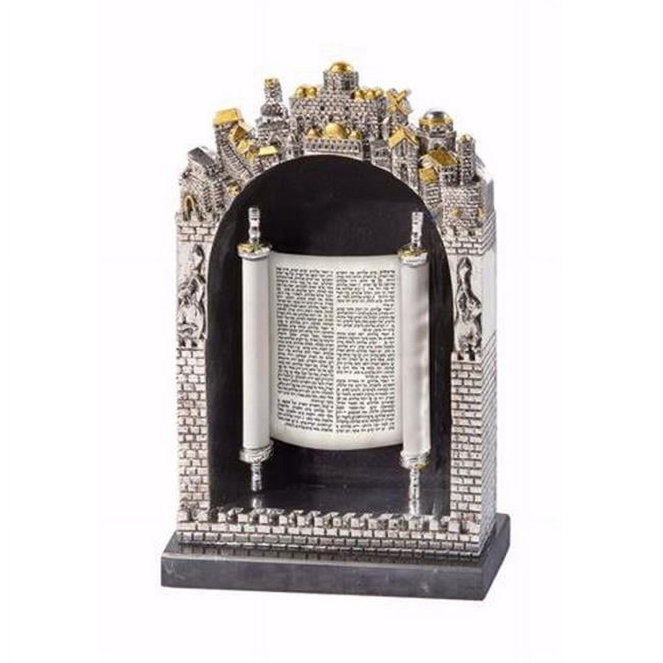 Jerusalem Torah Shrine Glass and Marble Tabletop Statue
