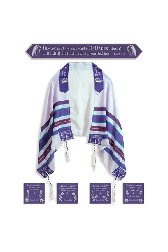 251152 Woman of Valor & Blessed is the Woman Who Believes Luke 1 - 45 Prayer Shawl