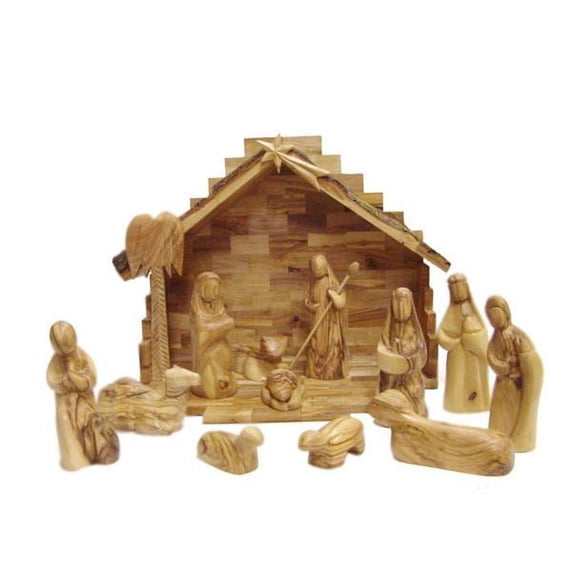 Holy Land Imports Olive Wood Nativity Set- Modern Style