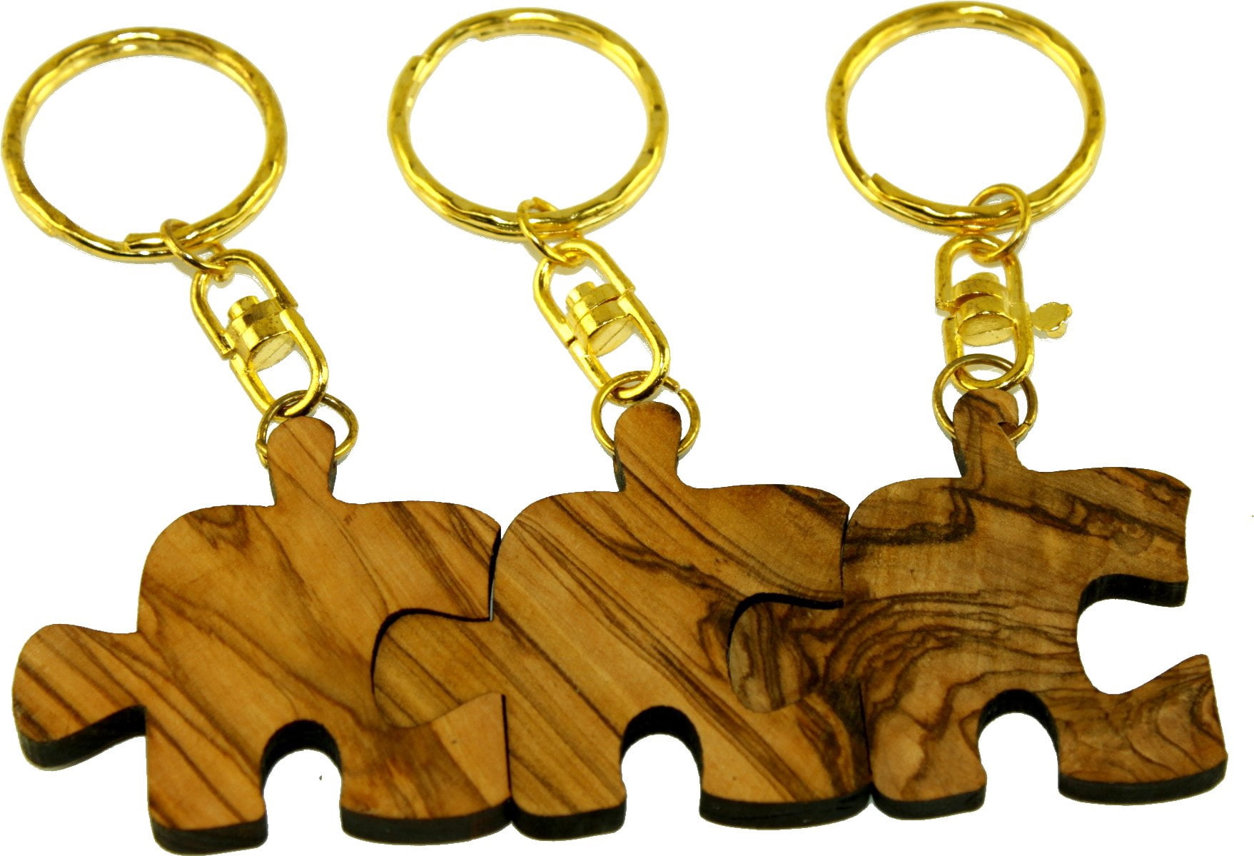 Holy Land Market Autism Puzzle Olive Wood Keys Chain or Ring - Family, Friends or Lovers Forever Symbol (1)
