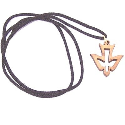 Holy Land Market Dove - olive wood necklace, necklace is 60cm long - 23.5 inches