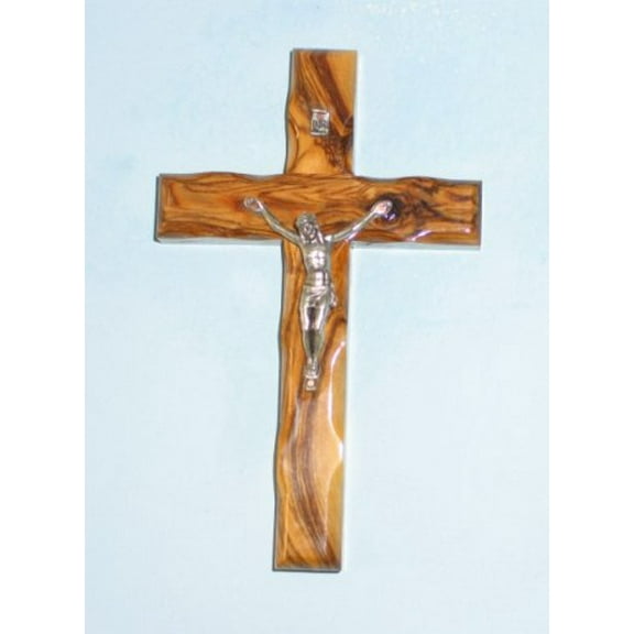 Holy Land Market Eight Inch (8) Bethlehem Olive Wood Cross and Crucifix